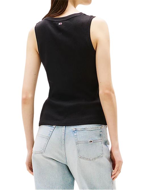 Camotta nera in cotone Tommy Jeans | DW0DW21369BDS